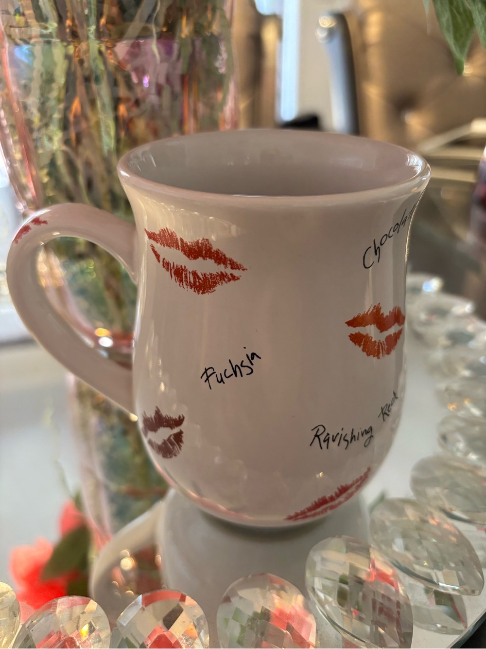 Mary Kay Kiss Print Ceramic Mug